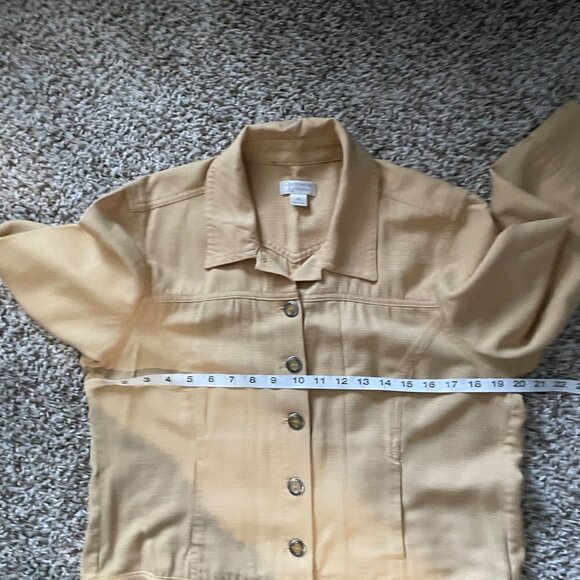 Christopher & Banks Yellow Lightweight Button Up Jacket Women's Size XL Pockets - Picture 7 of 8